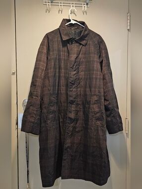 H&M Plaid Trench Coat XL